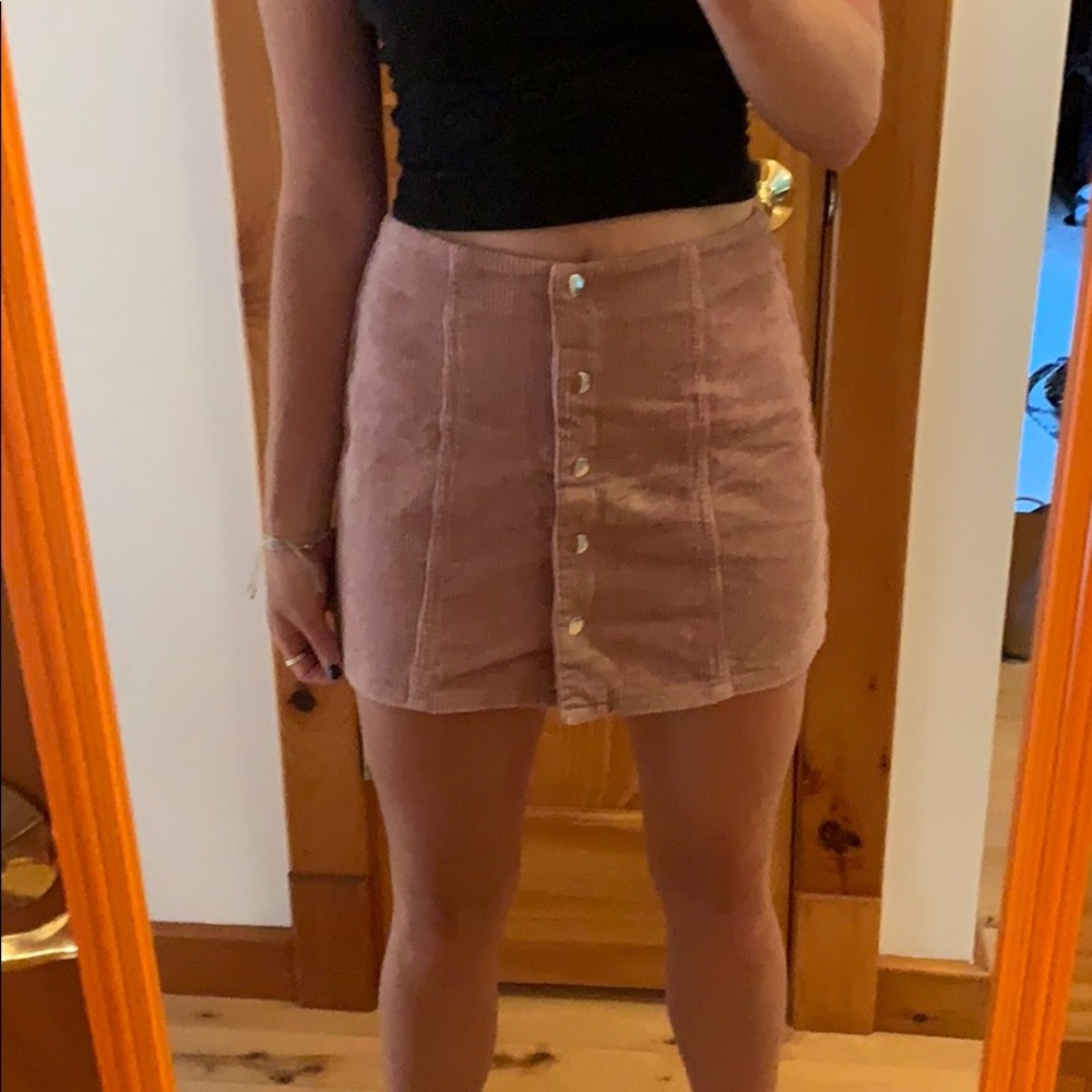 Pink button up skirt